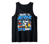 Ready to Attack 1ST Grade Funny Kids Tank Top