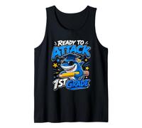 Ready to Attack 1ST Grade Funny Kids Tank Top