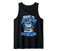 Ready to Attack 1ST Grade Funny Kids Tank Top