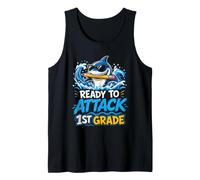 Ready to Attack 1ST Grade Funny Kids Tank Top