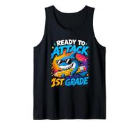 Ready to Attack 1ST Grade Funny Kids Tank Top