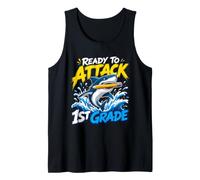 Ready to Attack 1ST Grade Funny Kids Tank Top