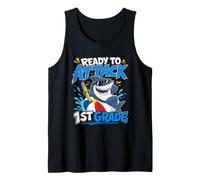 Ready to Attack 1ST Grade Funny Kids Tank Top