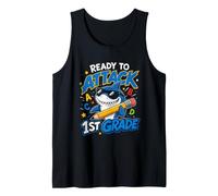 Ready to Attack 1ST Grade Funny Kids Tank Top