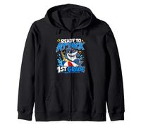 READY TO ATTACK 1ST GRADE Funny Kids Zip Hoodie