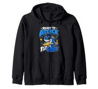 READY TO ATTACK 1ST GRADE Funny Kids Zip Hoodie