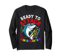 Ready to Attack Kindergarten Funny Shark Kindergarten Long Sleeve T-Shirt