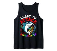 Ready to Attack Kindergarten Funny Shark Kindergarten Tank Top