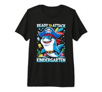 Ready to Attack Kindergarten Shark Back to School Boys Kids Premium T-Shirt