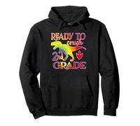 Ready To Crush 2nd Grade Dinosaur Back To School Tie Dye Pullover Hoodie