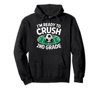 Ready to Crush 2nd Grade Soccer Kids Sports Fun Pullover Hoodie