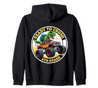 Ready To Crush 6th Grade T-rex Dino Monster Truck School Zip Hoodie