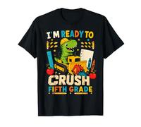 Ready to Crush Fifth Grade Dinosaur Dozer Back to School T-Shirt
