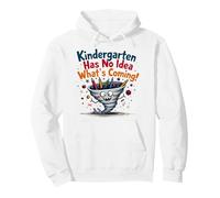 Ready to Crush Kindergarten - No Idea Whats Coming! Pullover Hoodie, Adult Unisex, White, Medium