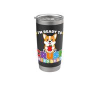 Ready to Crush Third Grade Corgi Dog Day of School 3rd Grade Stainless Steel Insulated Tumbler