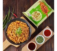 Ready-to-eat noodles scallion oil mixed, healthy red oil sauce Rice noodles, nutritious breakfast instant noodles, Chinese specialties, spicy snack gift (Scallion oil flavor,6 bags)
