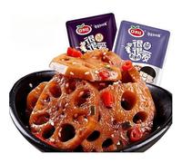Ready-to-eat spicy lotus root slices, crispy lotus root, braised vegetarian food, vegetable salad, delicious pickles, side dish, leisure snack, Chinese spicy latiao snack (mixed 2 flavors,30packs)