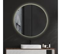 Ready to Hang Round Bathroom Mirror with LED Lights Warm / Neutral / Cold 70 cm