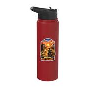 Ready to Hit The Road Mountain Sunset Motorcycle Rider Stainless Steel Insulated Water Bottle