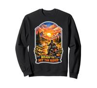 Ready To Hit The Road Mountain Sunset Motorcycle Rider Sweatshirt
