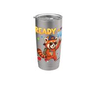 Ready to Learn Red Panda Student Back to School Kid Boy Girl Stainless Steel Insulated Tumbler