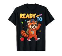 Ready to Learn Red Panda Student Back to School Kid Boy Girl T-Shirt