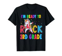 Ready to Rock 3rd Grade Dabbing Unicorn Back to School Value Graphic T-Shirt