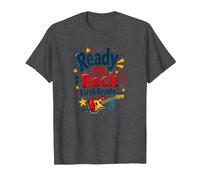 Ready to Rock First Grade Music Lover Student Gift T-Shirt, Men, Dark Heather Grey, 6XL