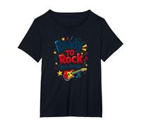 Ready to Rock First Grade Music Lover Student Gift T-Shirt, Women's Plus, Black, 6X