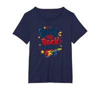 Ready to Rock First Grade Music Lover Student Gift T-Shirt, Women's Plus, Navy, 3X