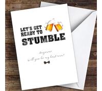 Ready To Stumble Will You Be My Best Man Personalised Wedding Card - Personalised Wedding Card, Will You Be Our - Bridesmaid, Usher, Best Man, Flower Girl, Maid Of Honour