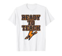 Ready to Teach Back to School Varsity Letters Lightning Bolt T-Shirt