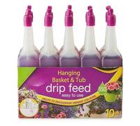 Ready-to-Use Drip Feeders for Hanging Baskets & Tubs & Orchid Drip Feed Easy to Use Help in the Growth of Vibrant Colors & Bloom House Plant Food (Hanging Basket & Tub Drip Feeders 10 PCK)