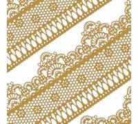 Ready to Use Edible Cake Lace Lattice with Small Daisy Golden 14-inch 5-piece Set