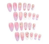 Ready to Wear False Tip Set with French Manicure Tips, 3D Floral Shell Inspired Detail and Adhesive Tabs for At Home Application Wearable Tips French Tip Manicure False Floral Shell Inspired Look