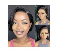 Ready to Wear Wigs Wigs Human Hair Short Bob Lace front 13x4 Full Frontal Pixie Wig Beginner Friendly(6inches)
