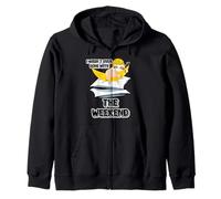 Ready with Weekend Sloth Statement Office Work Colleague Zip Hoodie
