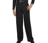 Ready4Dance Men’s Dance Trousers Black S-4XL - Made in Italy - Ballroom, Boogie and Standard Dance - Stretch Fabric, Mid Waist, Front Pockets, Belt Loops, Button and Zip Fastening,XL