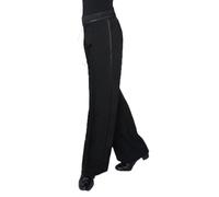 Ready4Dance Men's Latin American Dance Trousers with Strap and Satin Side Strip for Competition and Training, 05 Black, XXL