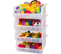 ReadySpace Plastic Containers for Organizing and Storage Bins for Closet, Kitchen, Office, Toys, or Pantry Organization, Extra Large, 4-Pack, Clear