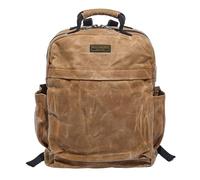 Readywares Waxed Canvas Durable Rugged Backpack for Men and Women, Laptop Sleeve, Travel, School, Work Rucksack or Satchel, Tan, Rucksack Backpacks