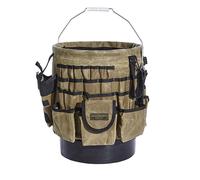 Readywares Waxed Canvas Tool Bucket Organizer, Heavy Duty with 58 Pockets, 5 Gallon Tool Bucket Organizer
