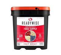 ReadyWise, 120 Servings, Fruit Bucket, Freeze Dried, Banana, Strawberry, Apple, Peach/Blueberry Up To 25 Years Shelf Life, Emergency Food