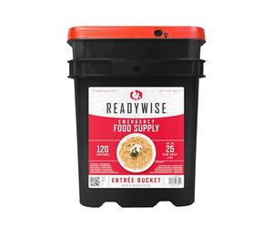 ReadyWise, 120 Servings, Lunch & Dinner Only, 13 Different Recipes, Grab & Go Bucket, Freeze Dried, 25 Years Shelf Life, Emergency Food, 7 Days Food For 2 Persons