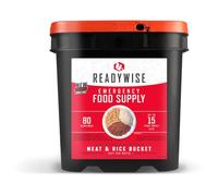 ReadyWise, 80 Servings, Meat & Rice Bucket, Roasted Beef & Chicken, Grab & Go Food Kit, Freeze Dried, Up To 15 Years Shelf Life, Emergency Food
