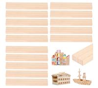 Reaeng 15 PCS Wood Strips for Crafts 3/8" x 1" x 6", Unfinished Pine Wood Slats, Square Wooden Dowel Rods Flat Trim Boards for Crafting, Woodworking & Model Making (3/8" x 1" x 6")