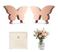 Reaeng 2 Pack Pure Copper Discs for Fresh Cut Flowers - Reusable Flower Food Alternative, Helps Keep Vase Water Clean & Clear, Copper Vase Preserver for Floral Arrangements (Butterfly)