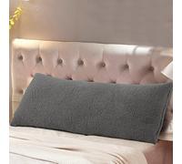 Reafort Ultra Soft Sherpa Body Pillow Cover/Case with Zipper Closure 53cm x 137cm (152 centimeter x 137 centimeter Double Layer Throw, Silver Grey)