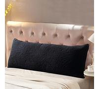 Reafort Ultra Soft Sherpa Body Pillow Cover/Case with Zipper Closure 53cm x 137cm (53 centimeter x 137centimeter Body Pillow Cover, Black)
