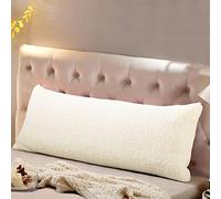 Reafort Ultra Soft Sherpa Body Pillow Cover/Case with Zipper Closure 53cm x 137cm (53 centimeter x 137centimeter Body Pillow Cover, Cream)
